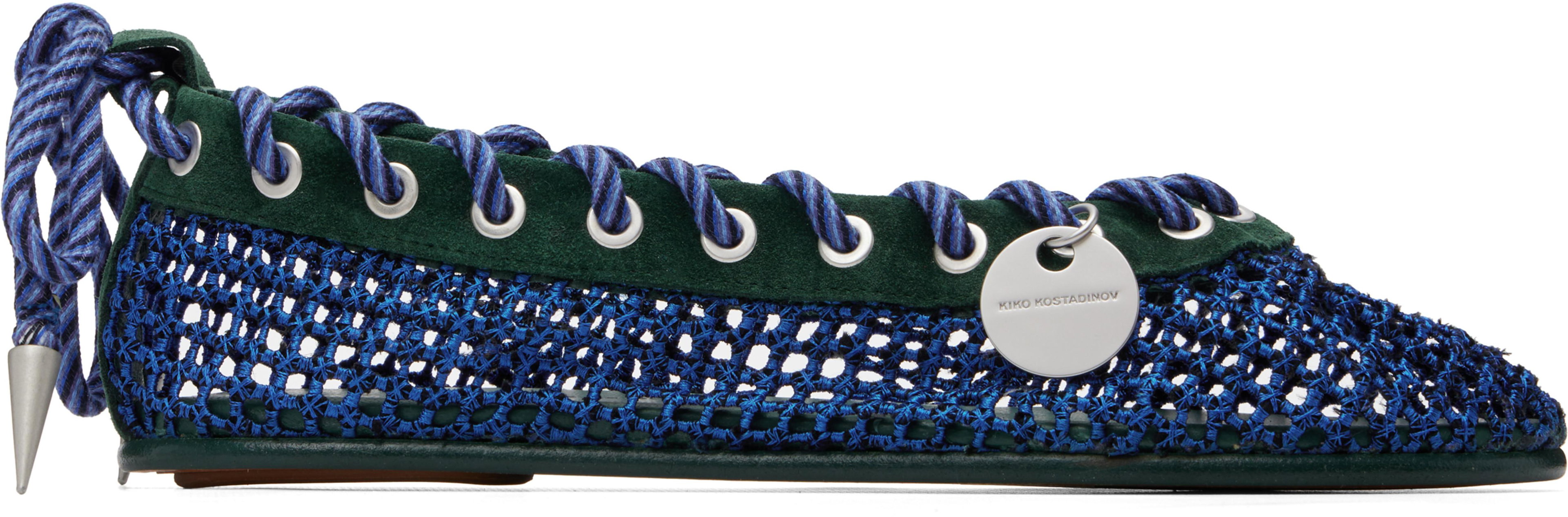 Blue Reticella Ballerina Flats by KIKO KOSTADINOV