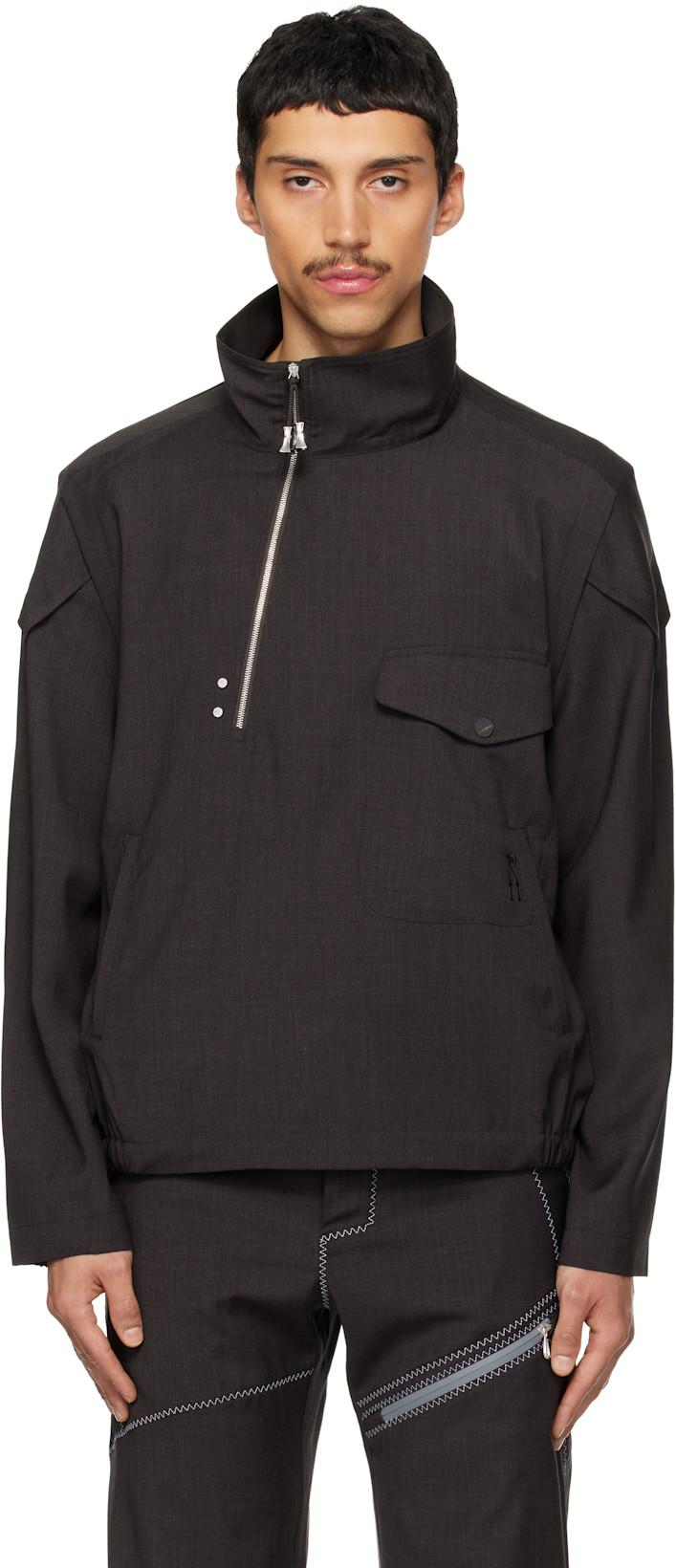Brown Farkas Pullover Jacket by KIKO KOSTADINOV