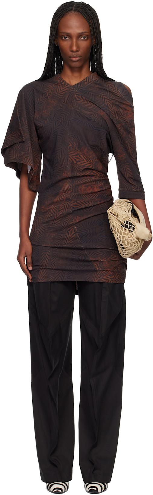 Brown Florella Midi Dress by KIKO KOSTADINOV