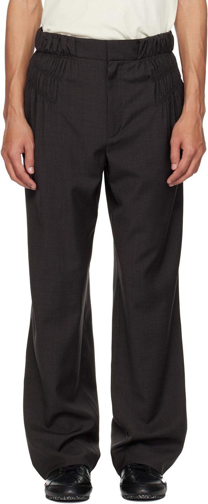 Brown Minna Gathered Trousers by KIKO KOSTADINOV
