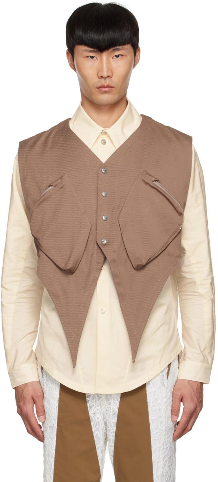 Brown Torino Vest by KIKO KOSTADINOV | jellibeans