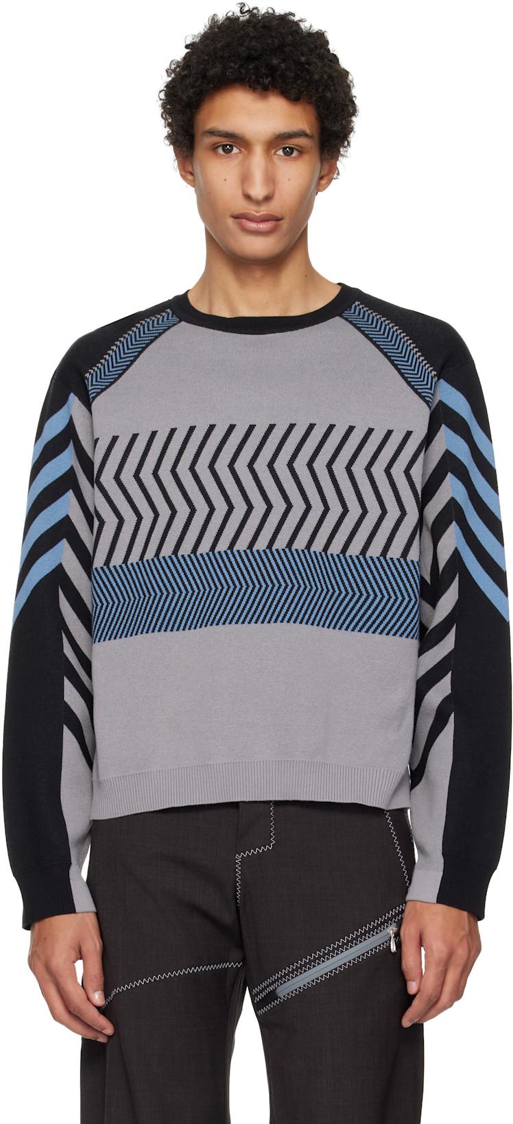 Gray & Black Gizi Panelled Sweater by KIKO KOSTADINOV