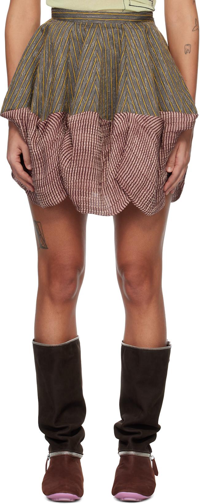 Gray & Burgundy Evelyn Miniskirt by KIKO KOSTADINOV