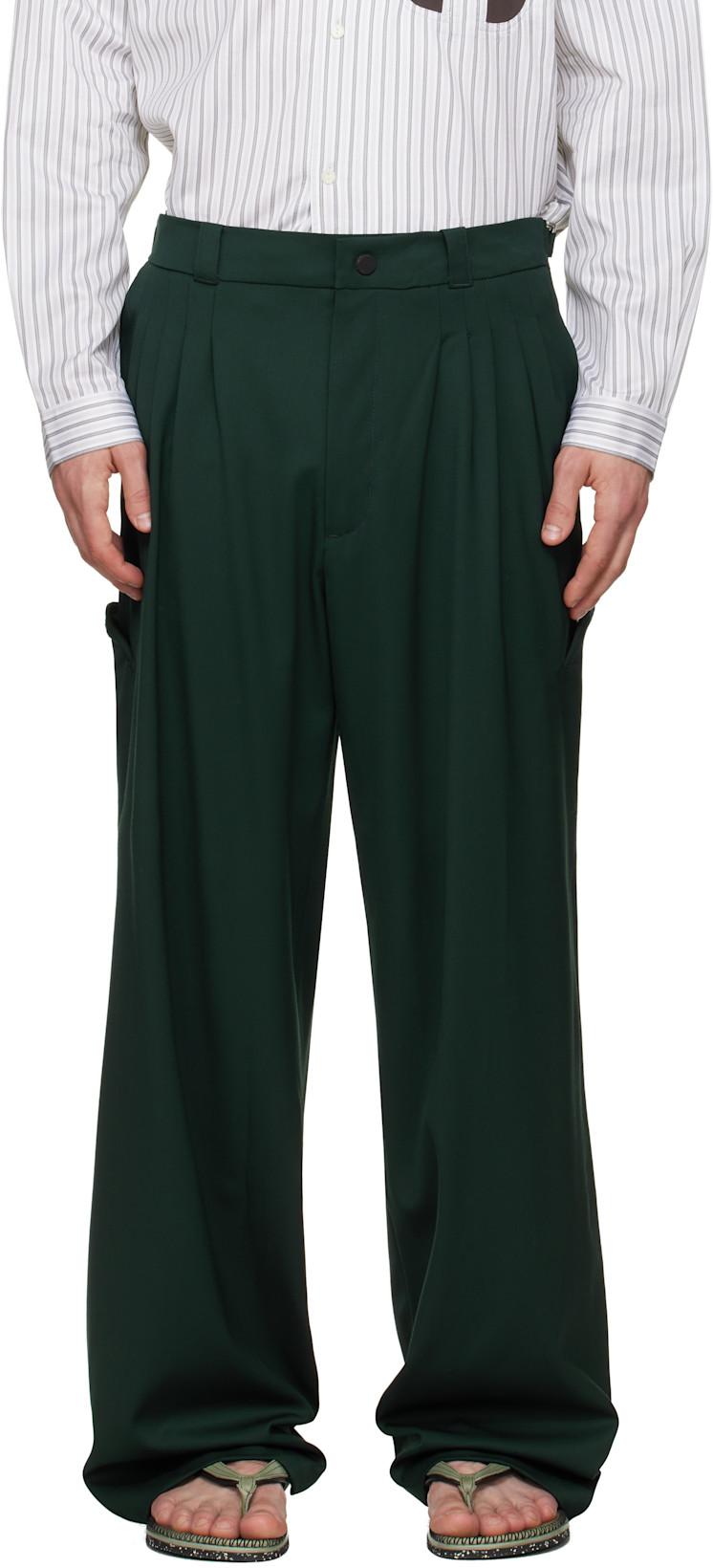 Green Andras Formal Trousers by KIKO KOSTADINOV