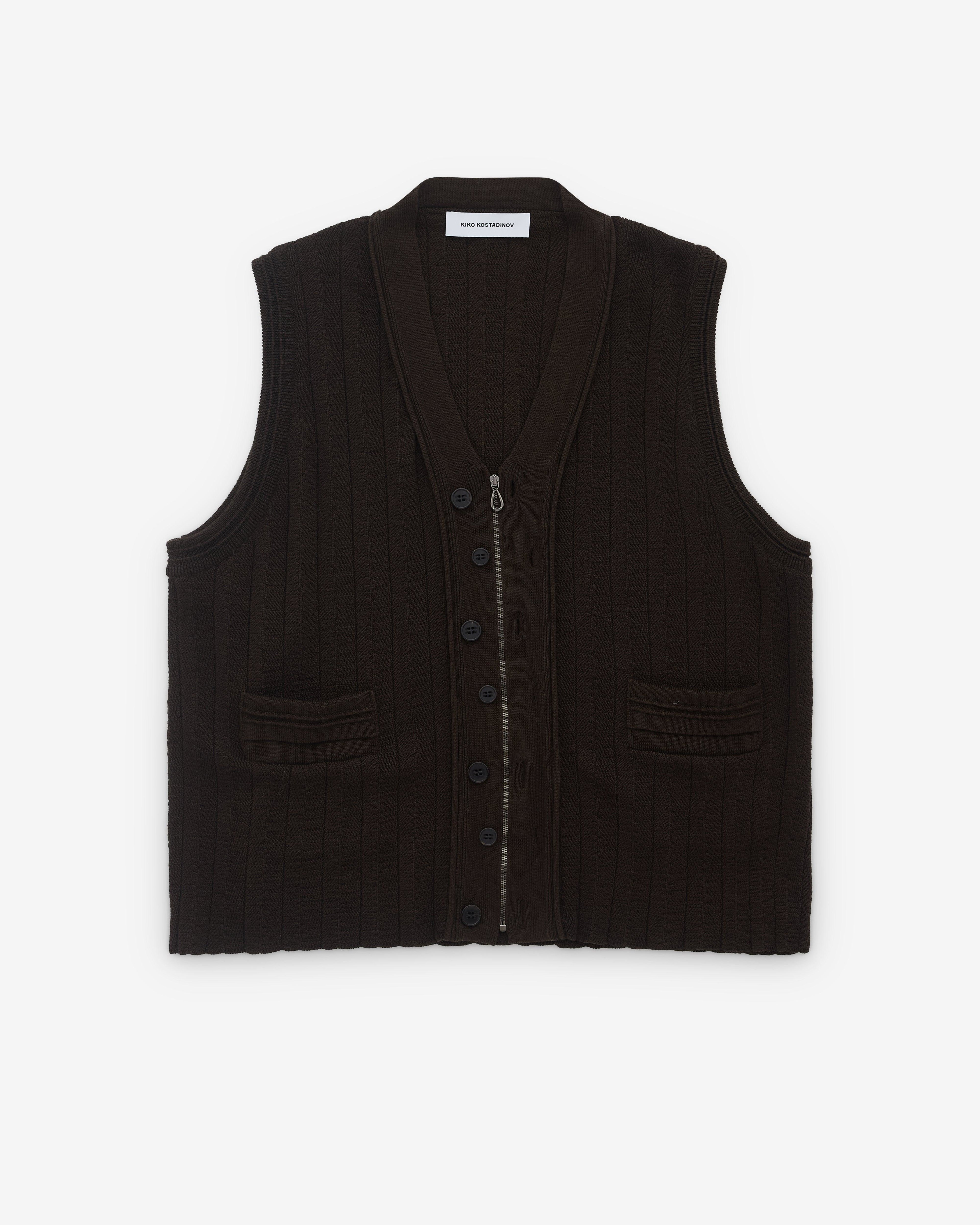 Kiko Kostadinov - Men’s Fitz Knit Vest - (Maroon) by KIKO KOSTADINOV