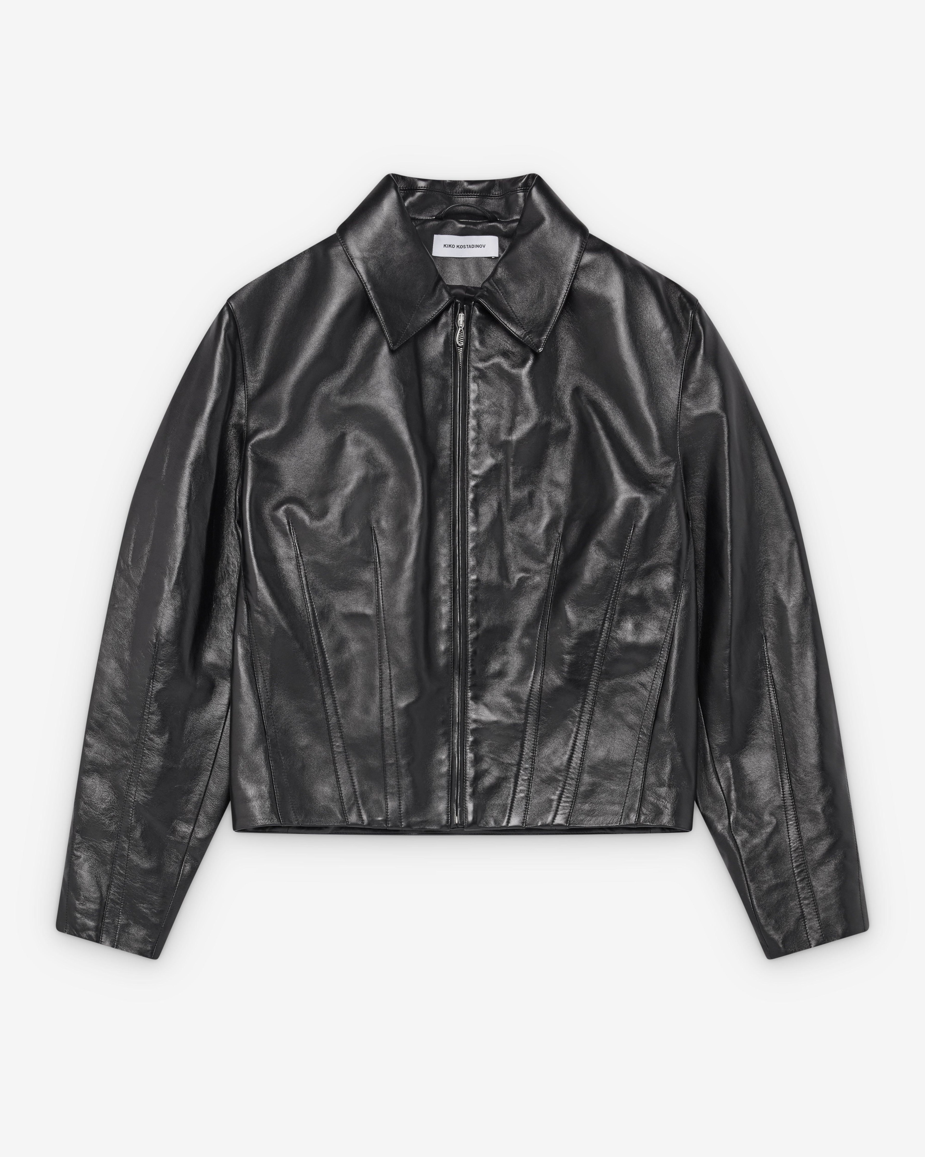 Kiko Kostadinov - Men's Lur Leather Jacket - (Smokey Black) by KIKO KOSTADINOV