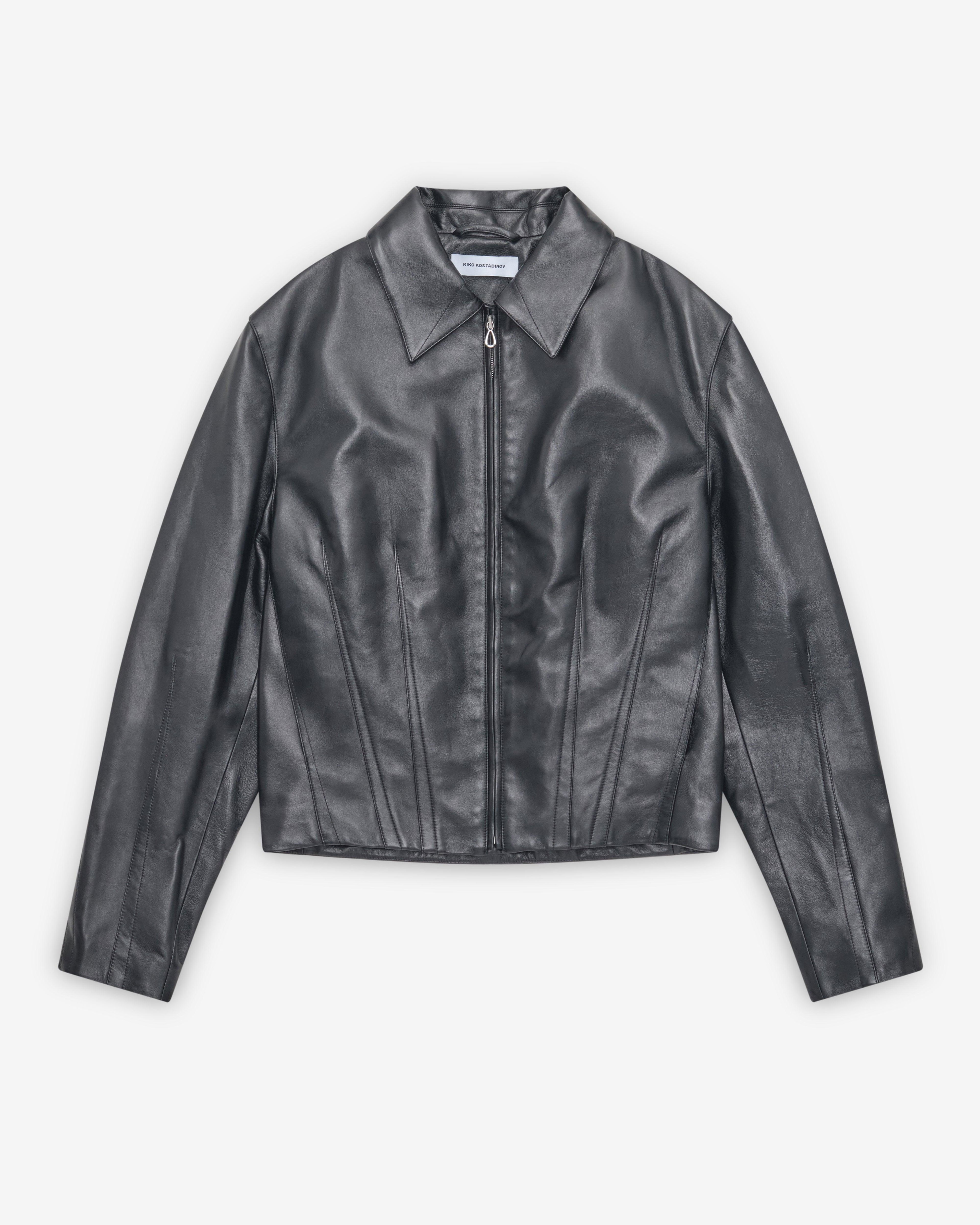 Kiko Kostadinov - Men's Lur Leather Jacket - (Smoky Black) by KIKO KOSTADINOV