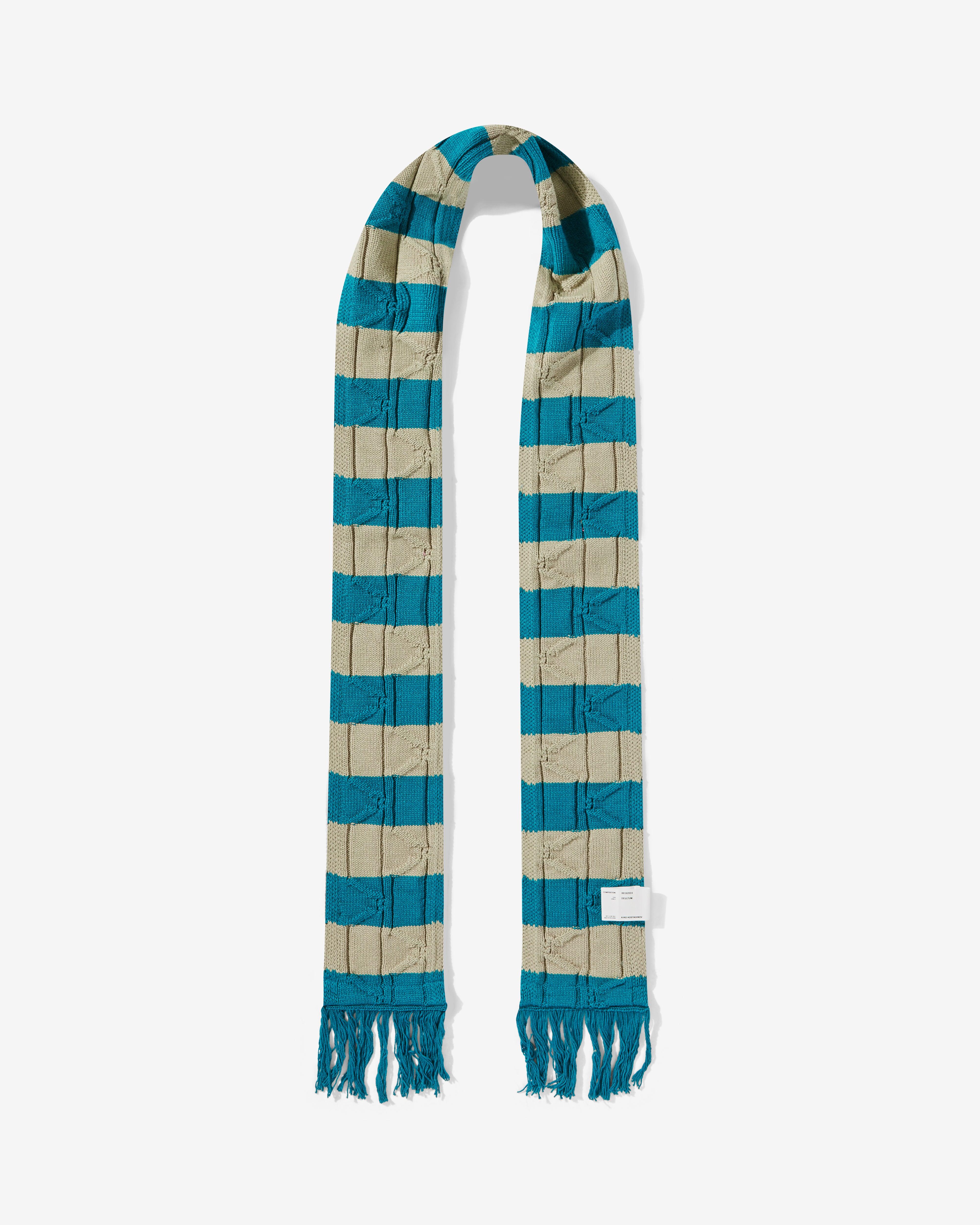 煉*亭様 kiko kostadinov Merli scarf 24ss Kiko Kostadinov - Men's Merli Scarf - (Teal Green/Beige) by KIKO
