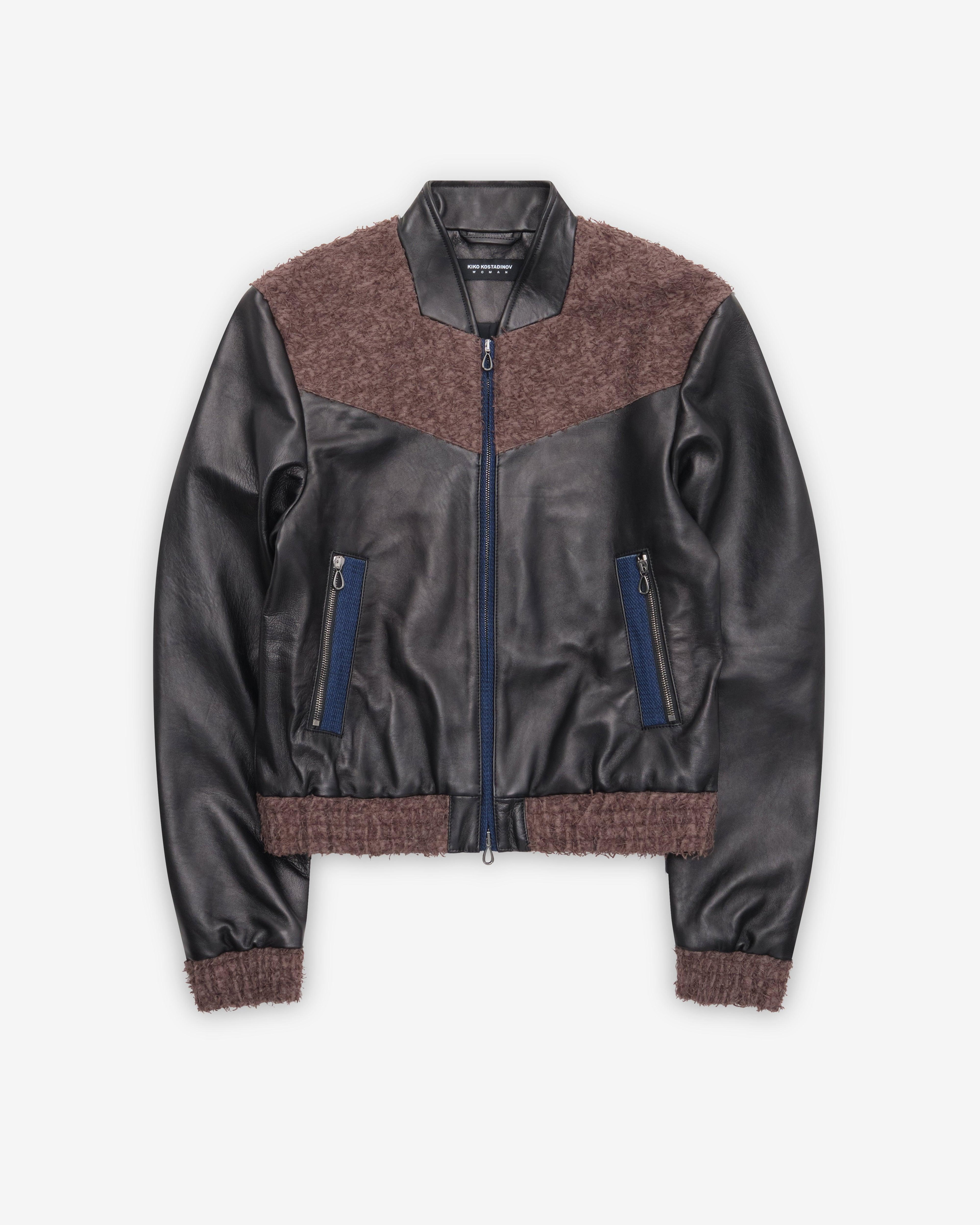 Kiko Kostadinov - Women's Konrad Leather Jacket - (Oil Black) by KIKO KOSTADINOV