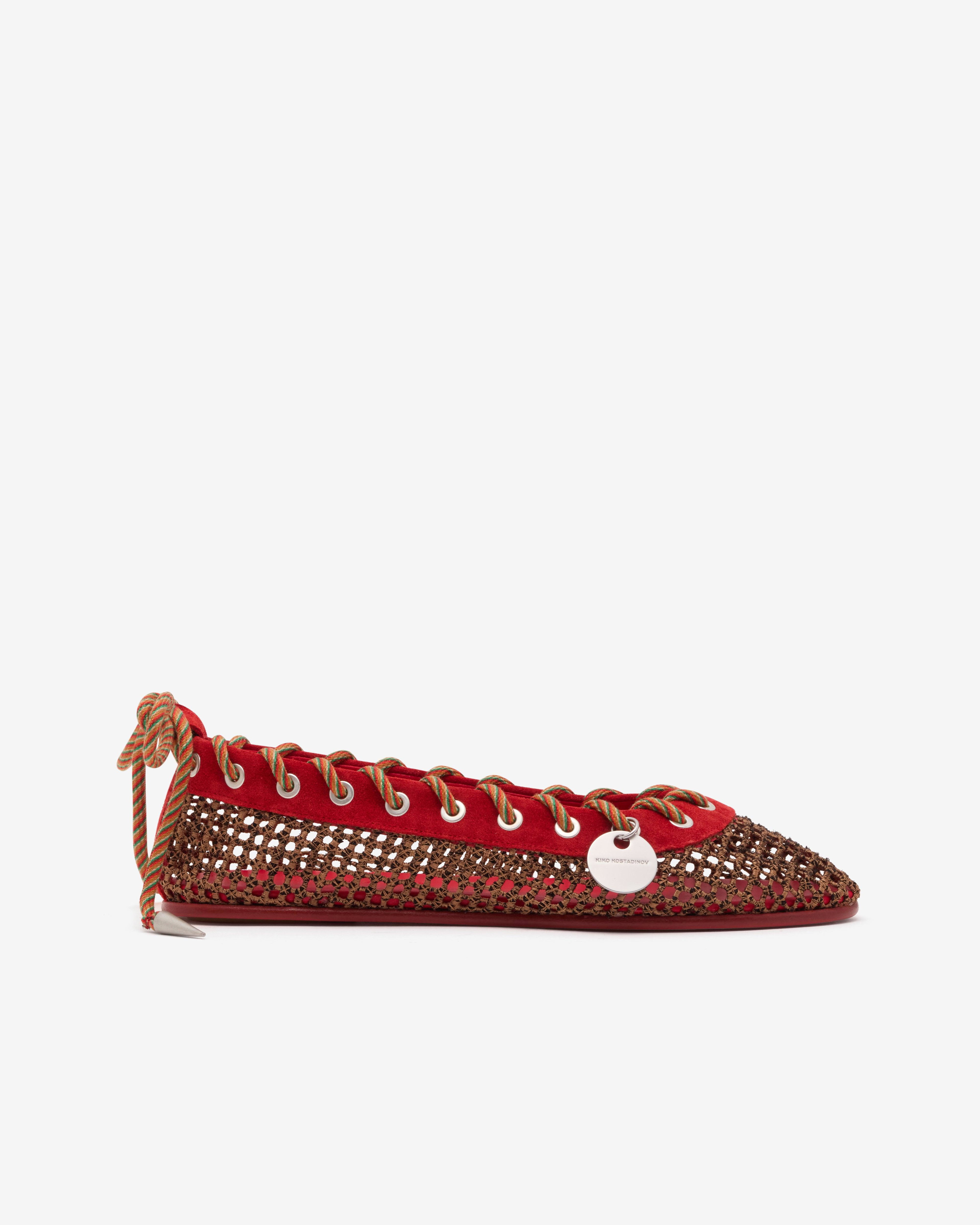 Kiko Kostadinov - Women's Reticella Ballerina - (Red) by KIKO KOSTADINOV