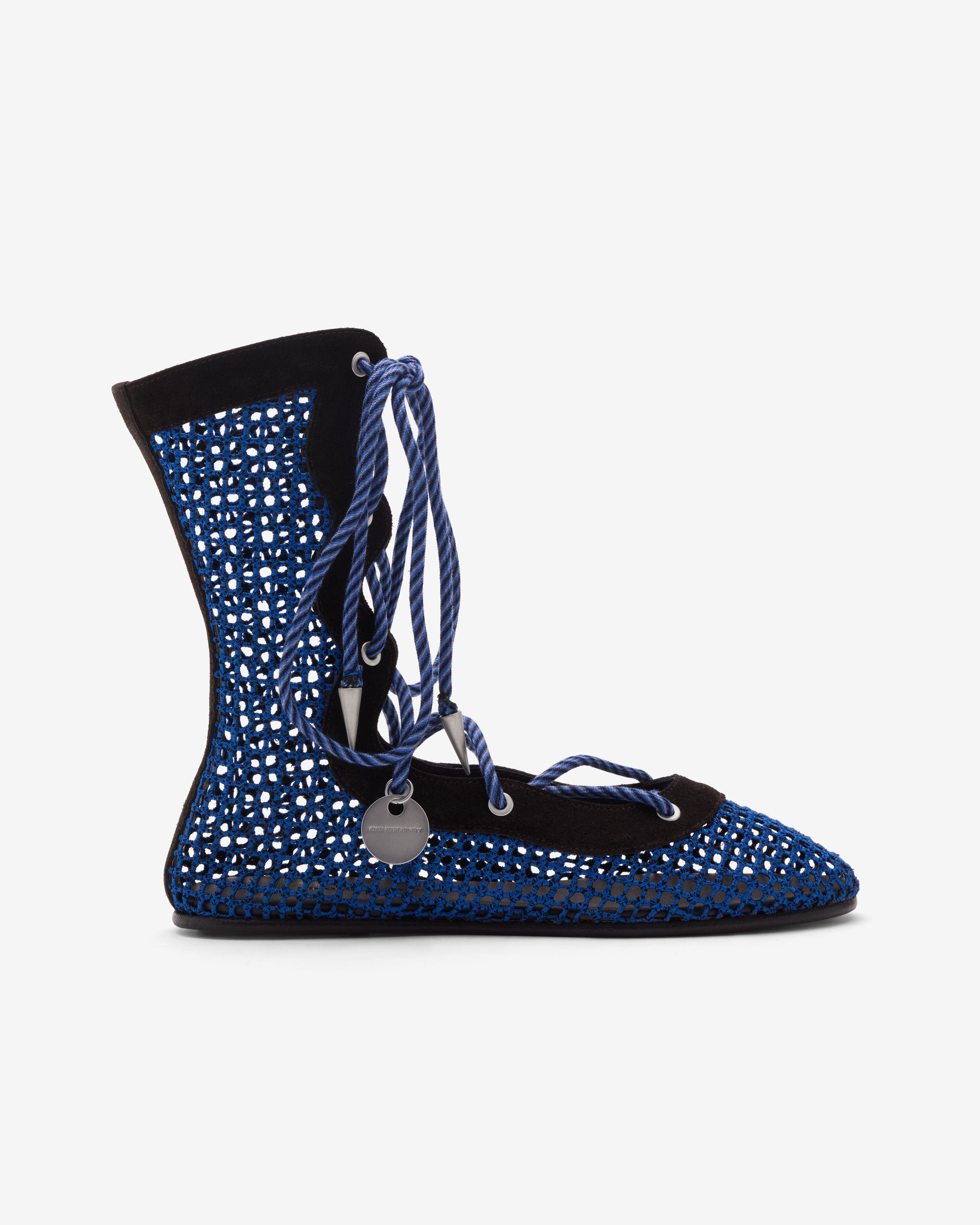 Kiko Kostadinov - Women's Reticella Lace Up Boot - (Sapphire) by KIKO KOSTADINOV