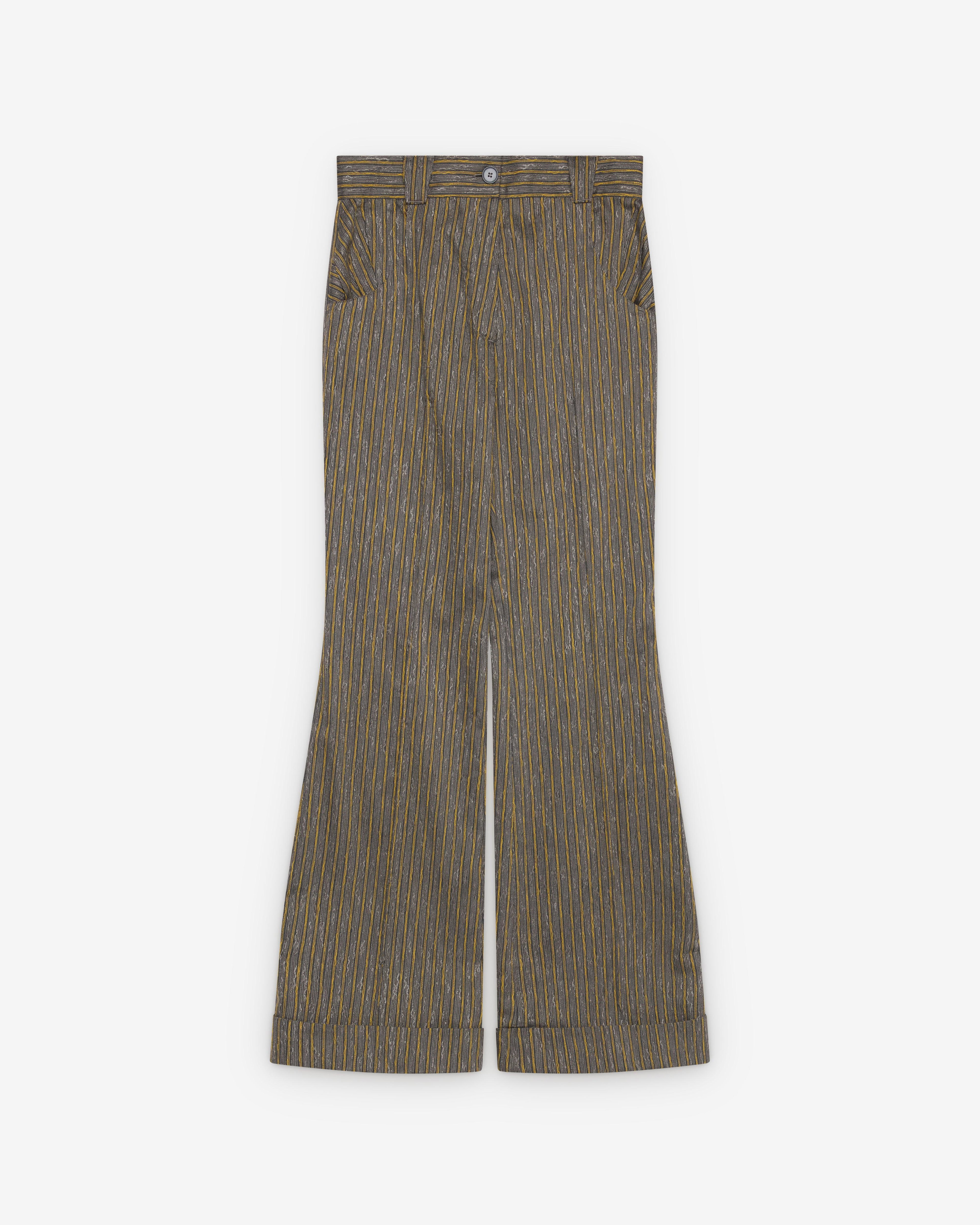Kiko Kostadinov - Women's Tunin Flared Trouser - (Charcoal/Sunshine Stripe) by KIKO KOSTADINOV
