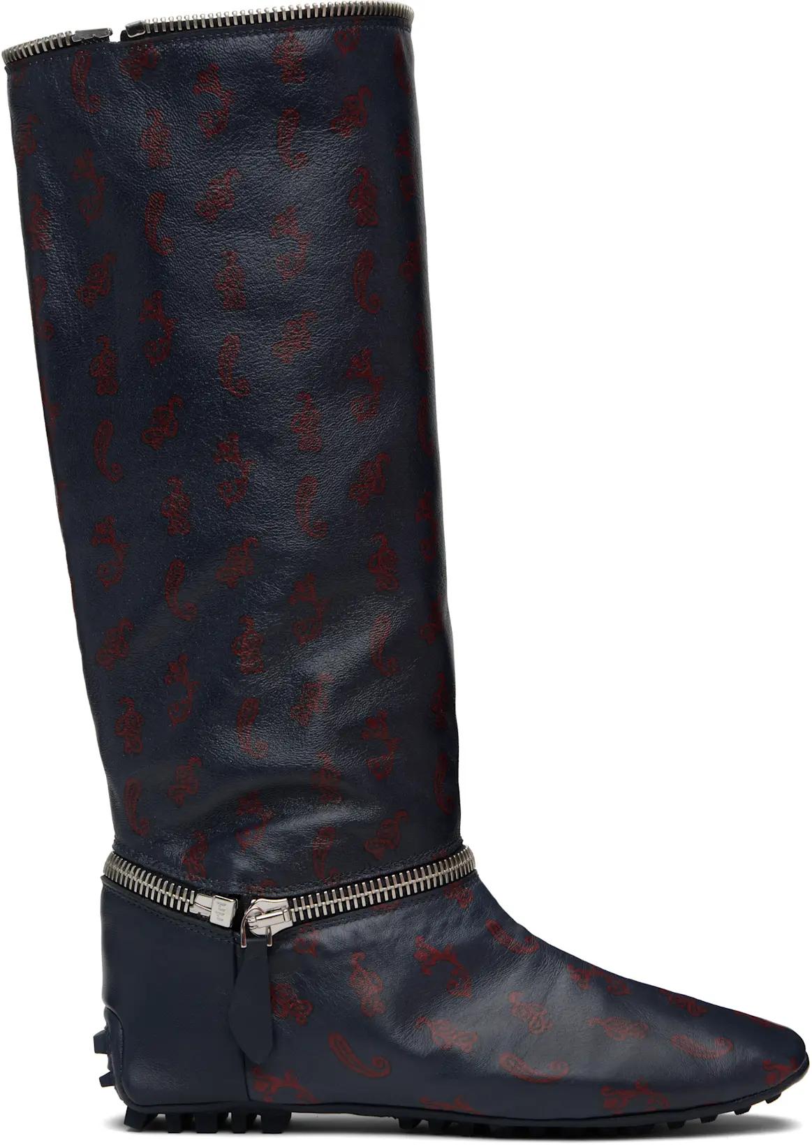 Navy Modular Driving Boots by KIKO KOSTADINOV