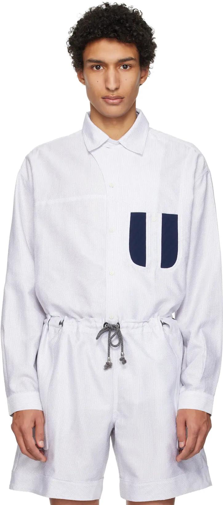 White Veca Panelled Shirt by KIKO KOSTADINOV