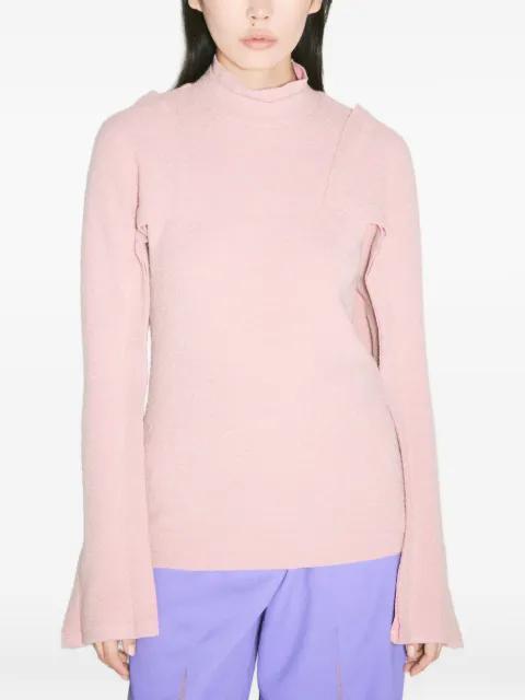 fluted-sleeve mock-neck top by KIKO KOSTADINOV