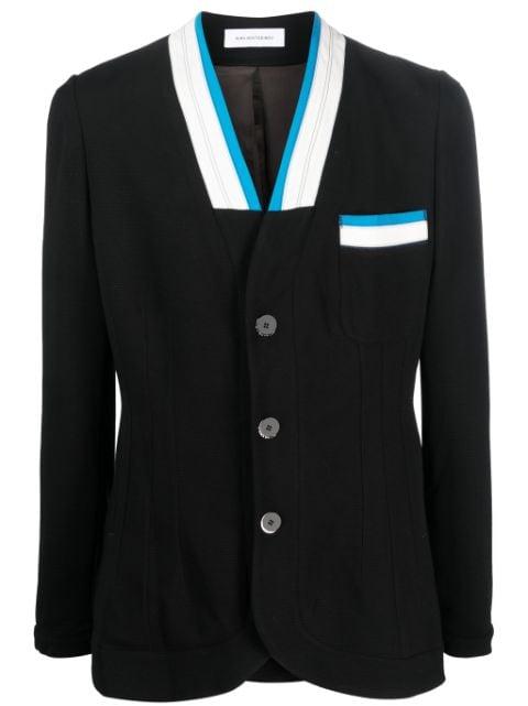 striped-trim single-breasted blazer by KIKO KOSTADINOV