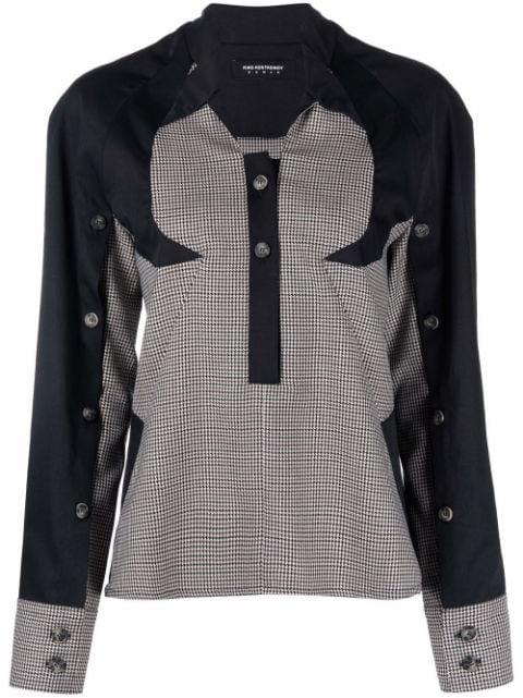 two-tone houndstooth-pattern blouse by KIKO KOSTADINOV