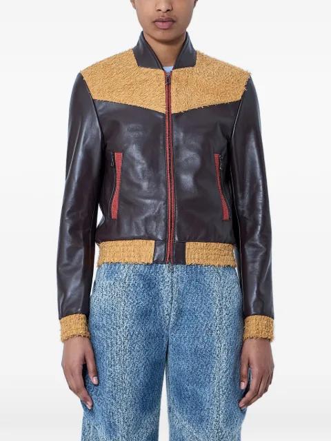zip-up leather jacket by KIKO KOSTADINOV