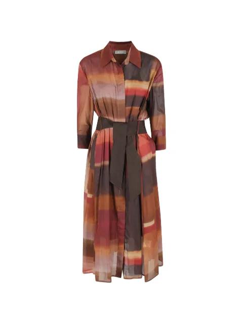 abstract-print belted shirt dress by KILTIE