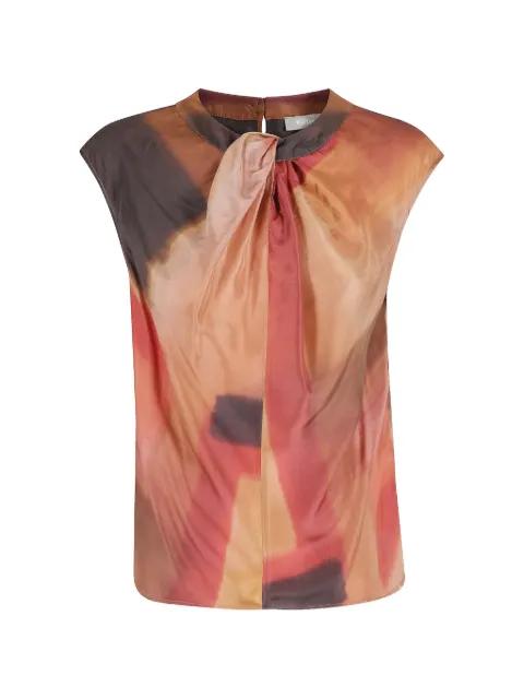 abstract-print gathered blouse by KILTIE