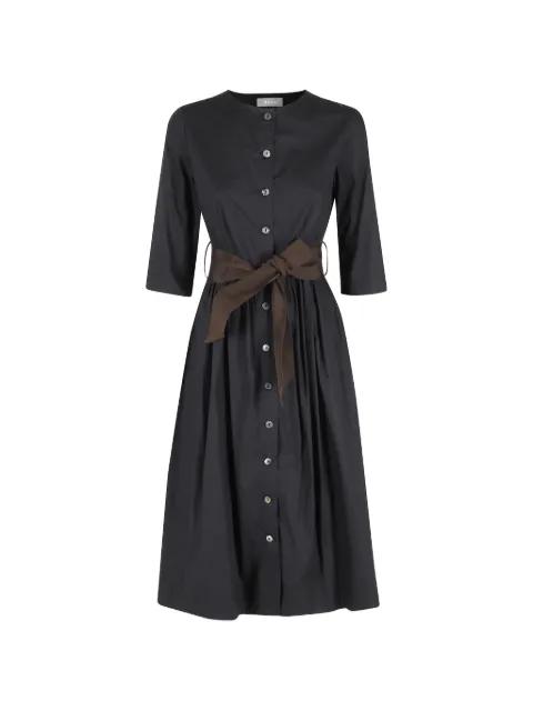 belted button-front midi dress by KILTIE