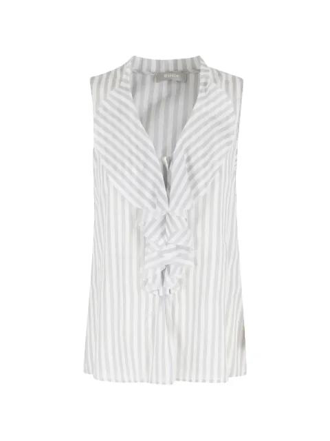 stripe-pattern ruffled top by KILTIE