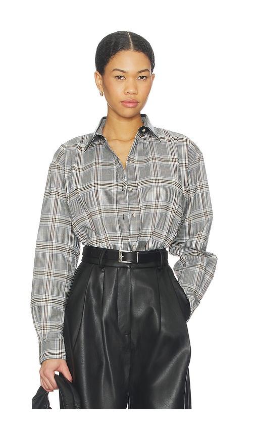 Kimberly Taylor Ashley Utility Shirt in Tan,Black by KIMBERLY TAYLOR