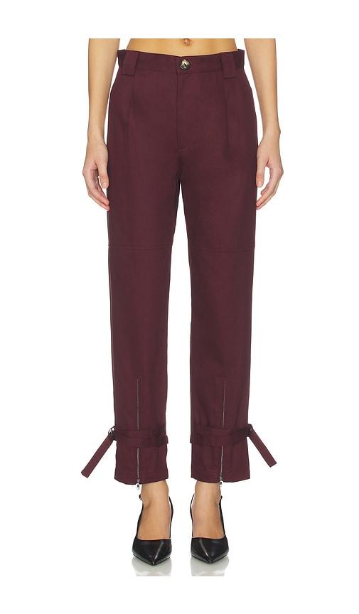 Kimberly Taylor Tom Utility Pant in Burgundy by KIMBERLY TAYLOR