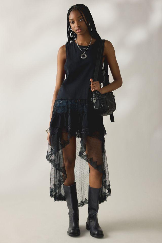 Kimchi Blue After Glow Tiered Mesh + Lace Maxi Tank Top by KIMCHI BLUE