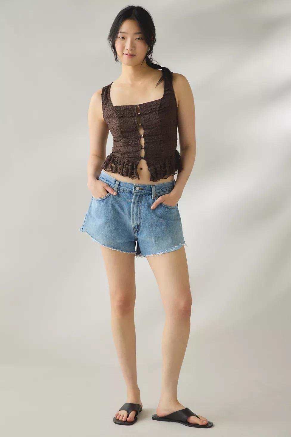Kimchi Blue Amara Ruffle Lace Button-Front Tank Top by KIMCHI BLUE