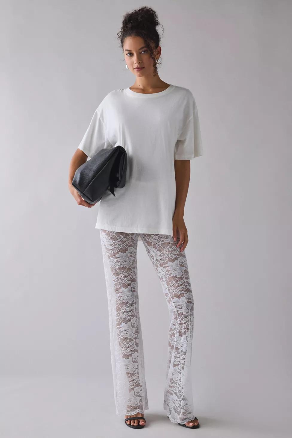 Kimchi Blue Aura Sheer Lace Flare Pant by KIMCHI BLUE