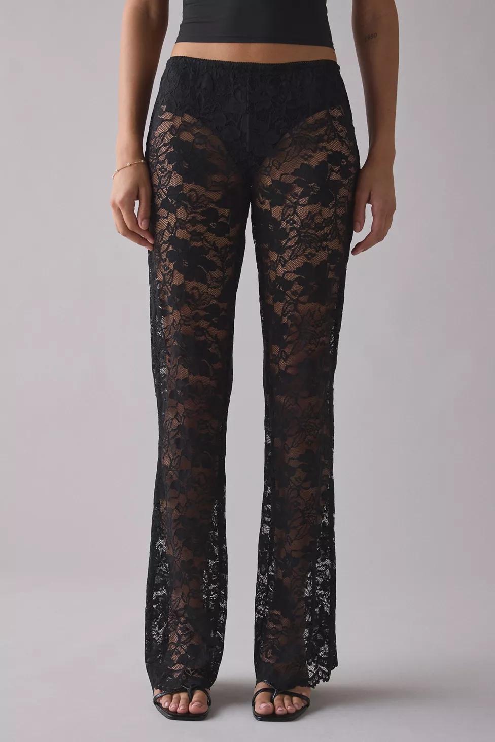 Kimchi Blue Aura Sheer Lace Flare Pant by KIMCHI BLUE