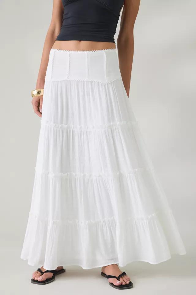 Kimchi Blue Carly Tiered Drop Waist Maxi Skirt by KIMCHI BLUE