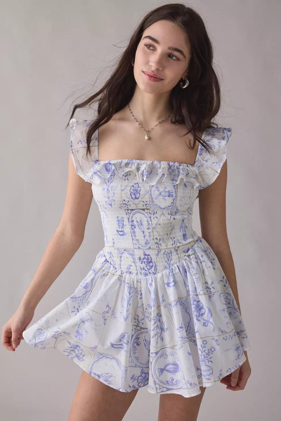 Kimchi Blue Clementine Smocked Ruffle Romper by KIMCHI BLUE