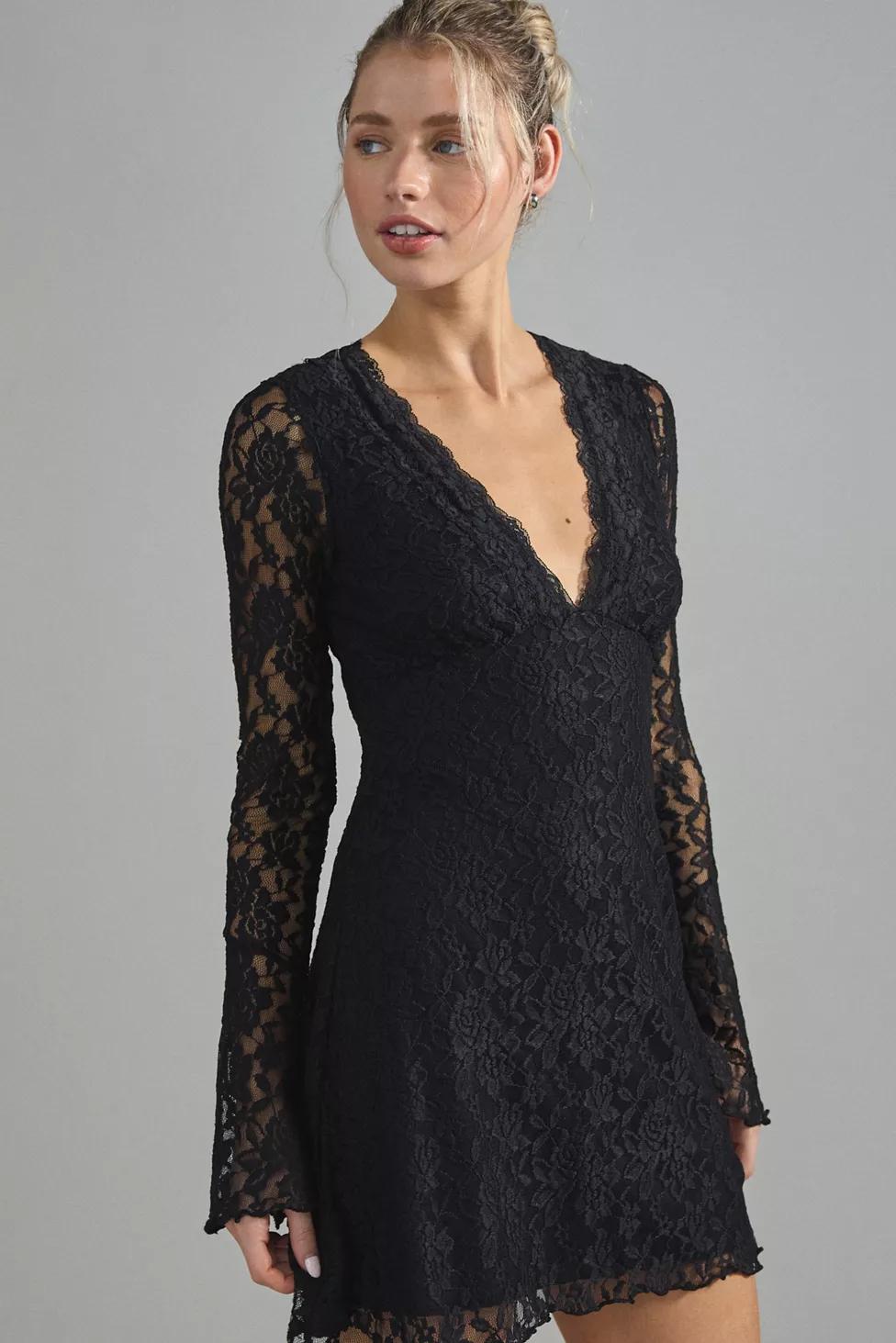 Kimchi Blue Delicate Dreams Lace Bell Sleeve Mini Dress by KIMCHI BLUE