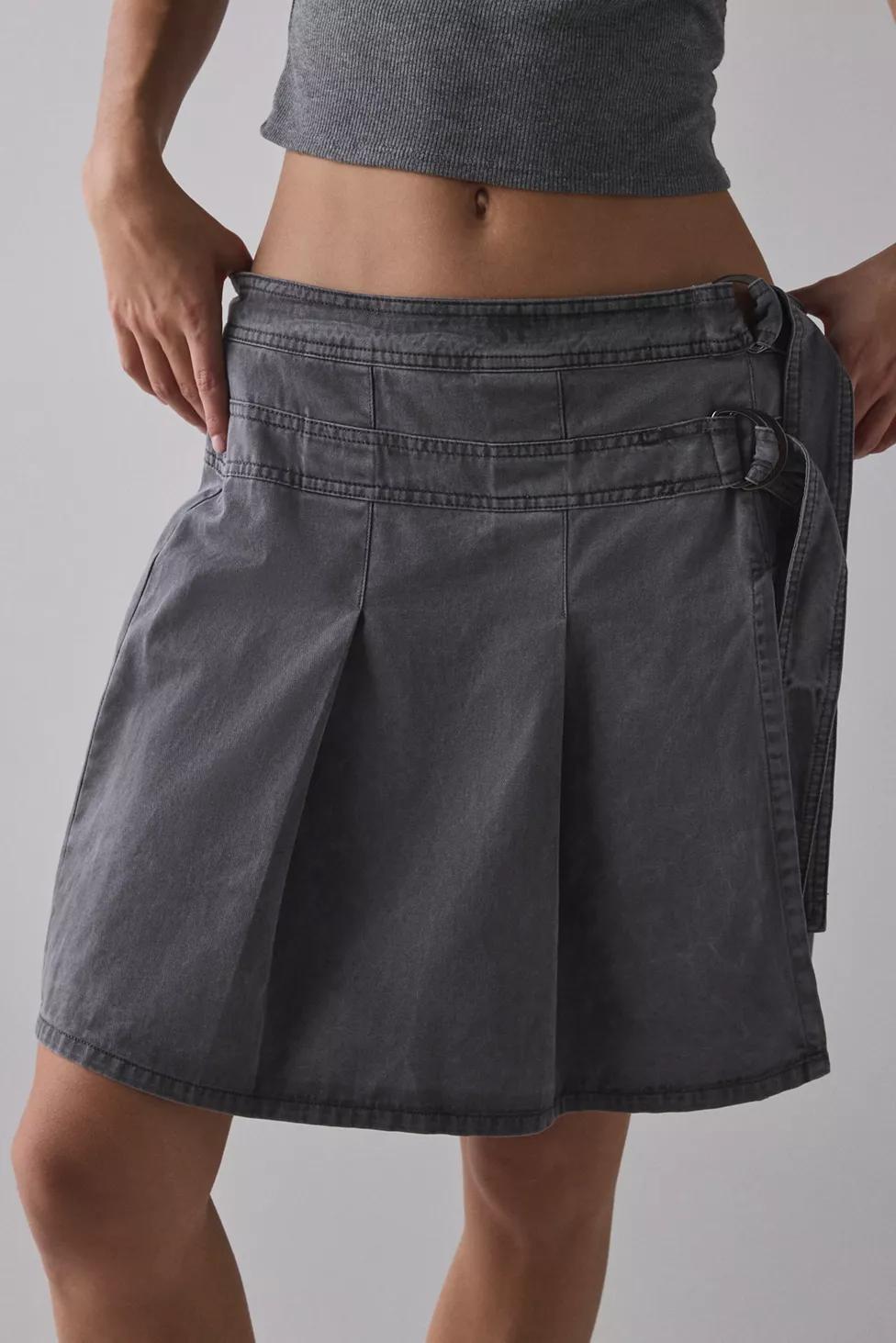 Kimchi Blue Ginny Double Buckle-Front Pleated Midi Skirt by KIMCHI BLUE Kimchi Blue Ginny Double Buckle-Front Pleated Midi Skirt by KIMCHI BLUE