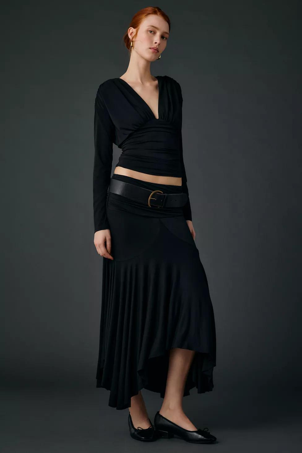 Kimchi Blue Jessica Asymmetric Low-Rise Midi Skirt by KIMCHI BLUE