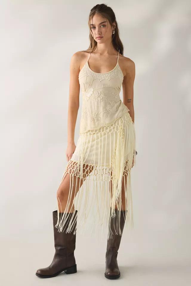 Kimchi Blue Mystic Fringe Asymmetric Midi Skirt by KIMCHI BLUE