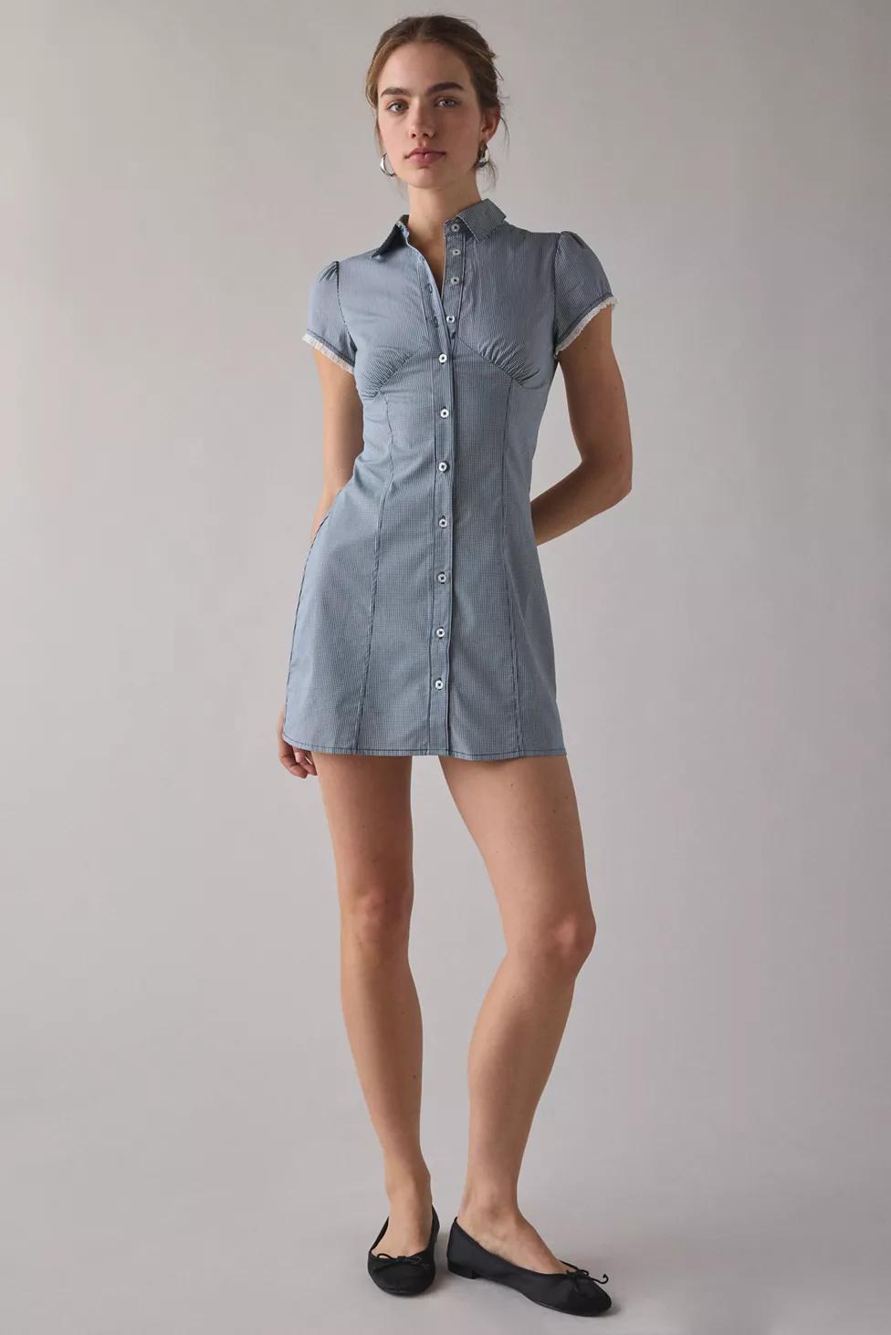 Kimchi Blue On My Mind Tailored Short Sleeve Shirt Mini Dress by KIMCHI BLUE