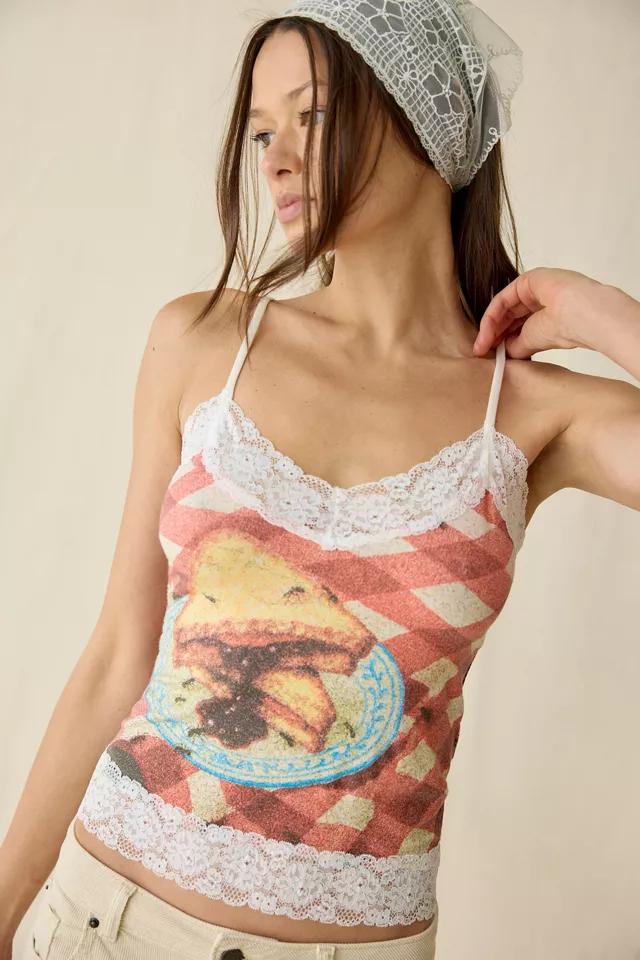 Kimchi Blue Picnic Graphic Lace Trim Cami by KIMCHI BLUE