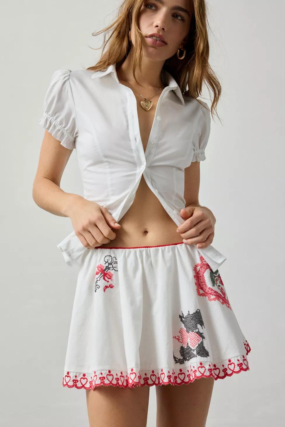 Kimchi Blue Puppy Love Fit-And-Flare Mini Skirt by KIMCHI BLUE