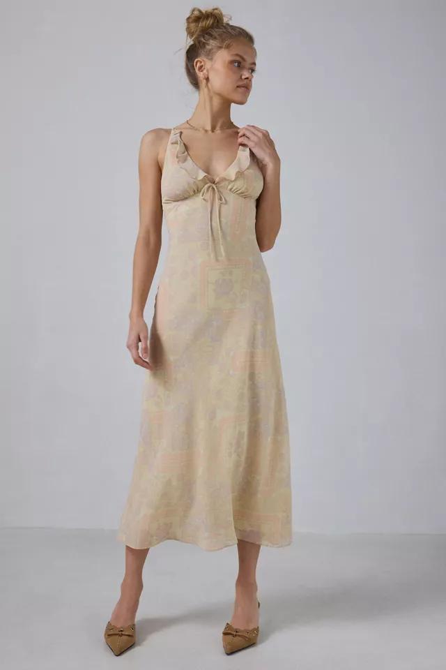 Kimchi Blue Scarlet Ruffle Trim Midi Dress by KIMCHI BLUE Kimchi Blue Scarlet Ruffle Trim Midi Dress by KIMCHI BLUE