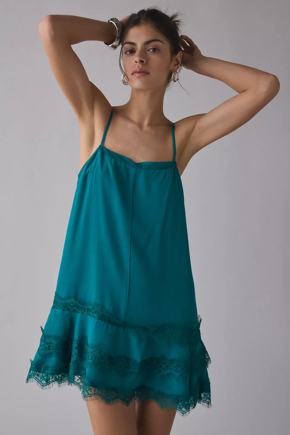 Kimchi Blue Up In The Air Tiered Lace Slip Mini Dress by KIMCHI BLUE