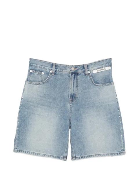 faux-pearl embellished denim shorts by KIMHEKIM