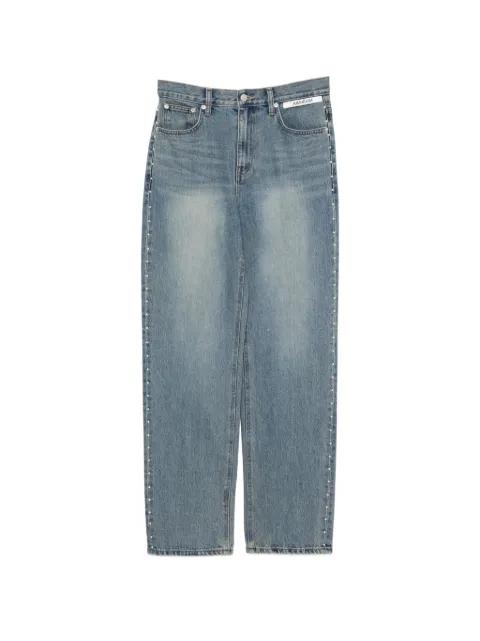 faux-pearl embellished jeans by KIMHEKIM