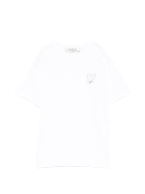 heart patched T-shirt by KIMHEKIM