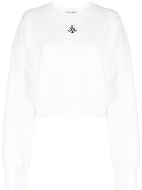 logo-print cotton sweatshirt by KIMHEKIM