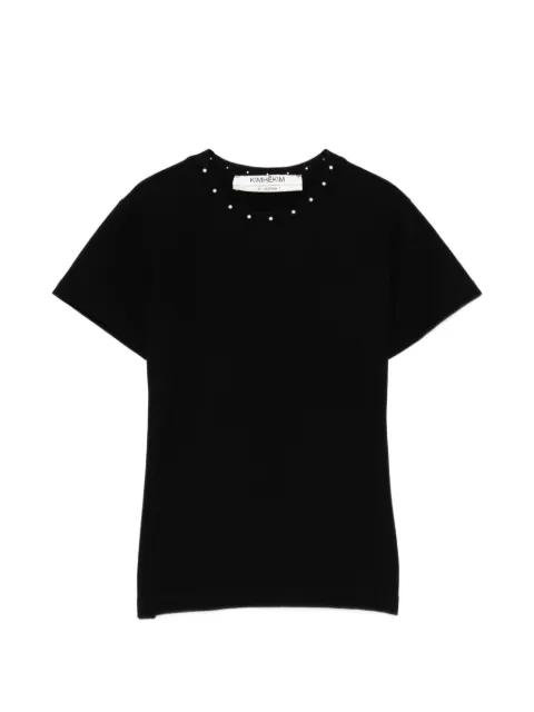 pearl embelished T-shirt by KIMHEKIM