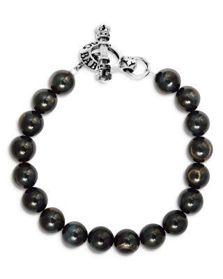 Blue Tiger Eye Bead Bracelet by KING BABY STUDIO
