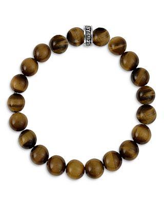 Brown Tiger Eye Beaded Bracelet by KING BABY STUDIO
